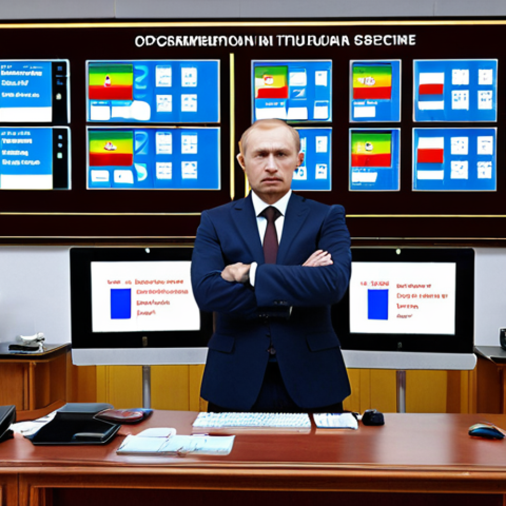 **Prompt 1: "A sophisticated Russian government office, seamlessly blending traditional institutional aesthetics with advanced digital transformation. On one side, organized stacks of official documents and classic office furniture, symbolizing established governmental processes. On the other, vibrant, interactive screens displaying complex data analytics, e-government portals, and cybersecurity dashboards, with civil servants actively engaging with modern computers and tablets. The overall atmosphere should reflect a forward-thinking, efficient public sector, with subtle visual cues of the ruble currency or Russian national symbols integrated into the design. High-resolution, professional, realistic photography."**