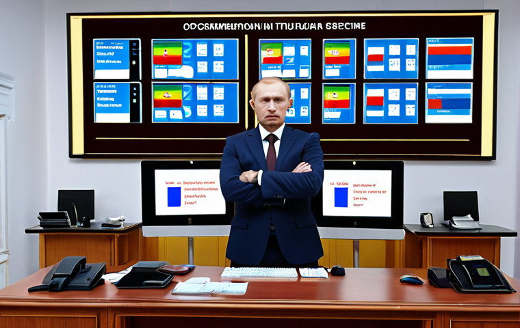 **Prompt 1: "A sophisticated Russian government office, seamlessly blending traditional institutional aesthetics with advanced digital transformation. On one side, organized stacks of official documents and classic office furniture, symbolizing established governmental processes. On the other, vibrant, interactive screens displaying complex data analytics, e-government portals, and cybersecurity dashboards, with civil servants actively engaging with modern computers and tablets. The overall atmosphere should reflect a forward-thinking, efficient public sector, with subtle visual cues of the ruble currency or Russian national symbols integrated into the design. High-resolution, professional, realistic photography."**