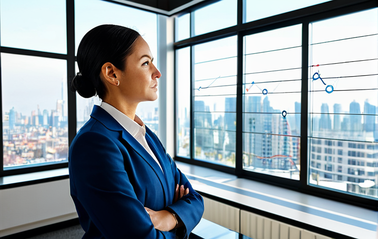 Modern Apartment Building Management**

"A professional-looking woman, fully clothed in a modest business suit, standing in a bright, modern office with a large monitor displaying financial charts related to apartment building expenses. The office features stylish furniture and a cityscape view through the window. Emphasis on data analysis and management software. Safe for work, appropriate content, family-friendly, professional photography, perfect anatomy, natural pose, well-formed hands."

**