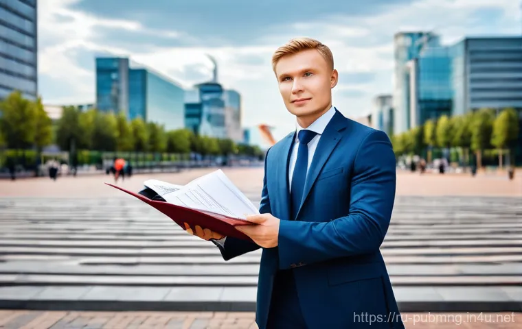 공공관리사 자격증의 국제적 인정도 - **Prompt:** A confident Russian professional, male or female, dressed in smart, modern business atti...