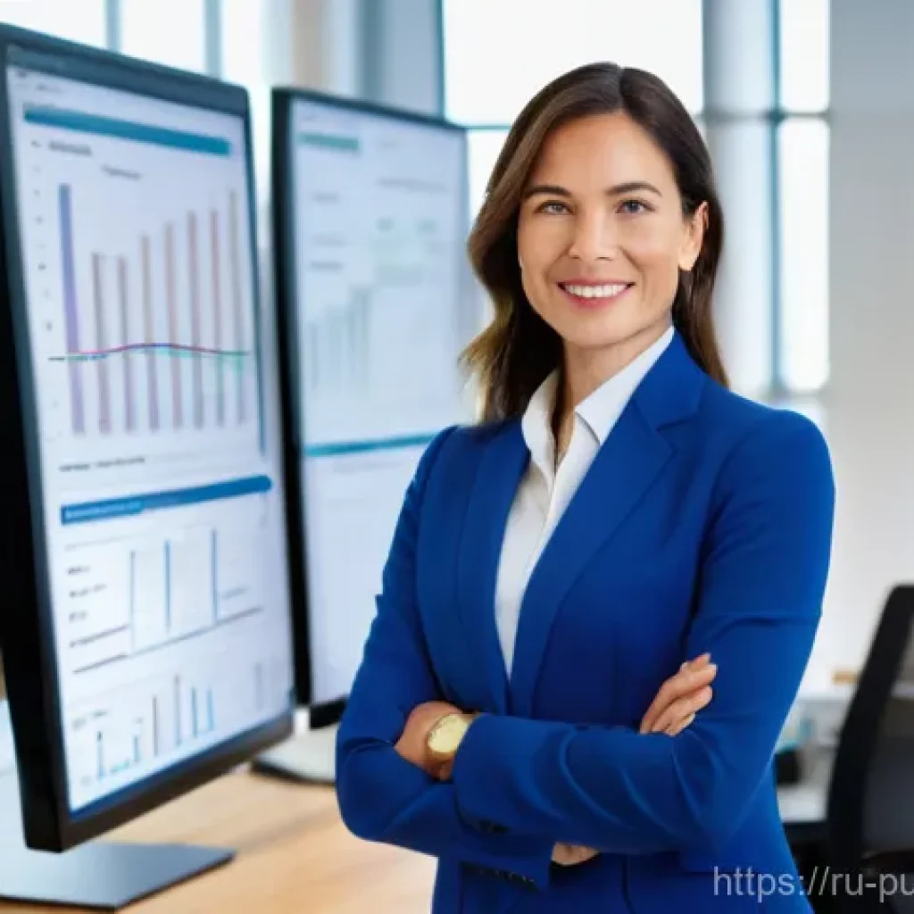 공공관리사 자격증의 효용성 - **Prompt:** A highly professional and digitally savvy female civil servant, approximately 35-45 year...