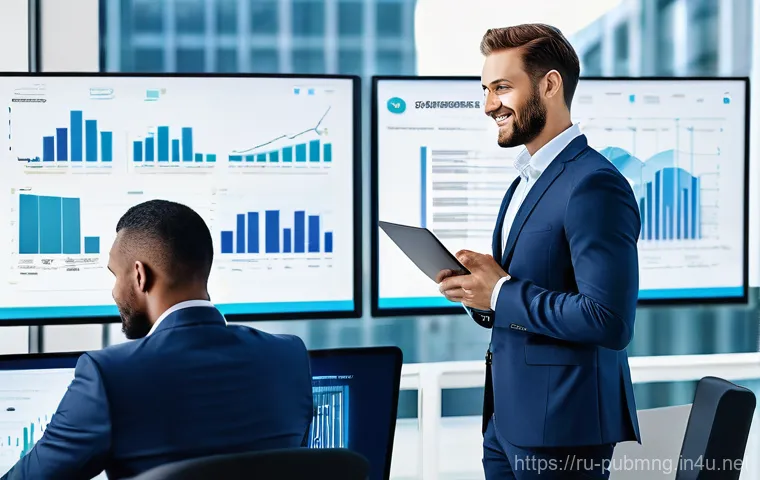 공공관리사 자격증의 글로벌 성장 가능성 - **Prompt:** A dynamic, bright, and modern open-plan government office in a bustling city. A diverse ...