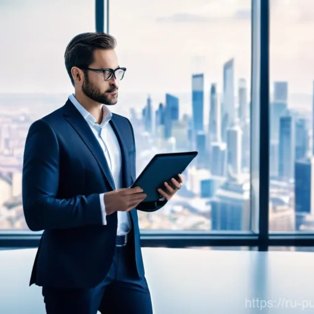 공공관리사 자격증의 장기적인 가치와 효과 - A dynamic, mid-career male or female civil servant, dressed in a sharp business suit, stands confide...