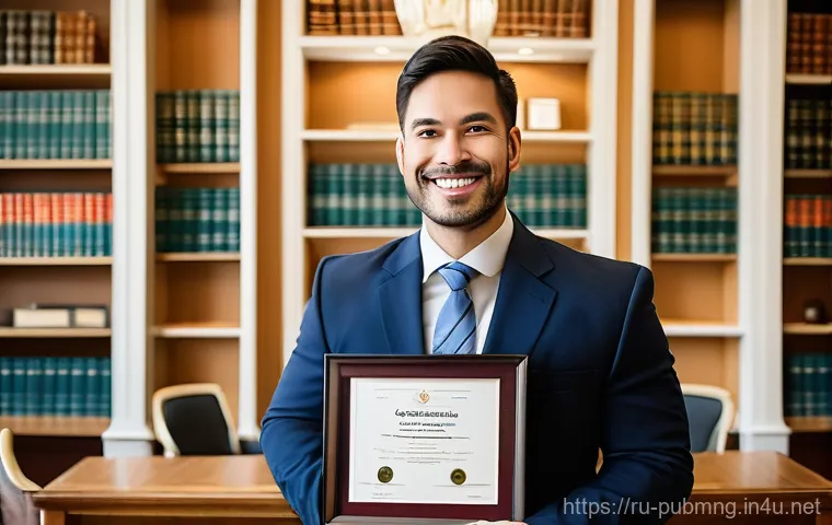 공공관리사 자격증의 장기적인 가치와 효과 - A dynamic, mid-career male or female civil servant, dressed in a sharp business suit, stands confide...