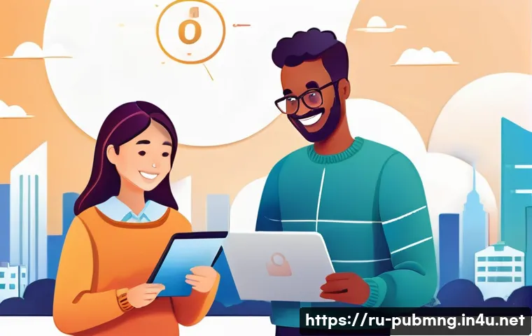 공공관리사 실무에서 자주 발생하는 문제 해결 사례 - A bright and modern illustration showing a diverse group of citizens engaging positively with digita...