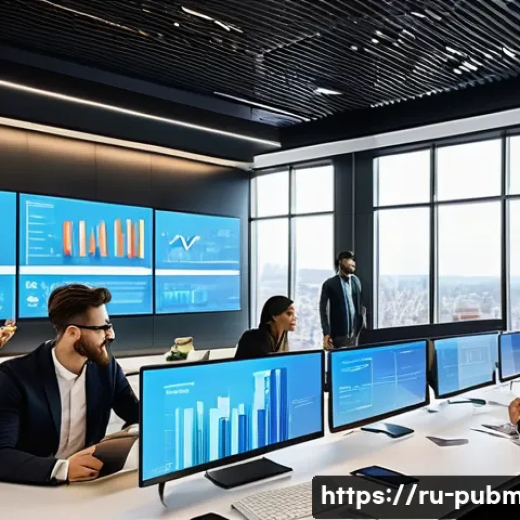 공공관리사 시험 합격률 증가 요인 - **Modern Public Service Transformation:** A vibrant, well-lit, open-plan office setting. In the fore...