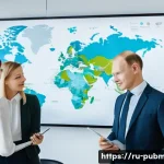 공공관리사 자격증으로 가능한 직무 변화와 도전 - A group of diverse Russian professionals, men and women of varying ages from early 20s to late 50s, ...