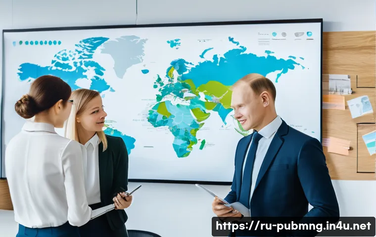 공공관리사 자격증으로 가능한 직무 변화와 도전 - A group of diverse Russian professionals, men and women of varying ages from early 20s to late 50s, ...