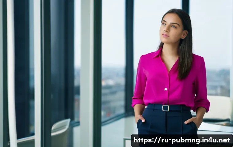 공공관리사 취업 전 알아야 할 필수 정보 - **Prompt:** A thoughtful and determined young woman, of diverse Eastern European ethnicity, stands i...