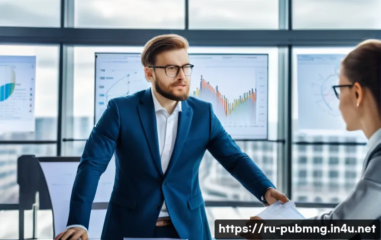 공공관리사 직업군별 업무 특징 - A professional project manager in a modern government office, coordinating a diverse team around a l...