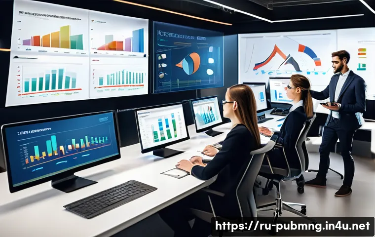 공공관리사 실무에서 자주 사용하는 소프트웨어 - A modern office environment showing diverse professionals collaborating on a sleek digital platform ...