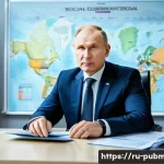 공공관리사 관련 직무별 연봉 비교 - A professional office scene in a modern Russian government building, featuring a confident middle-ag...