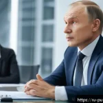 공공관리사 직무에서의 커뮤니케이션 스킬 개발 - A professional government office scene showing a middle-aged Russian male official attentively pract...