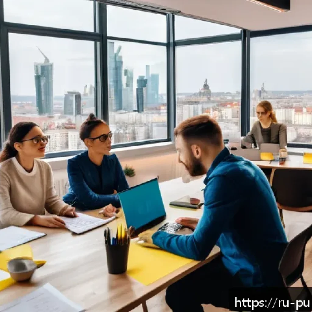 공공관리사 실무 경험과 이론을 결합하는 방법 - A diverse community meeting in a bright, modern coworking space in Moscow, featuring people of vario...