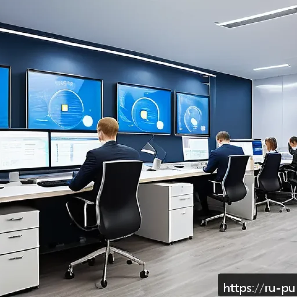 공공관리사 직업 만족도 조사 - A modern Russian government office environment during working hours, showing diverse employees inclu...